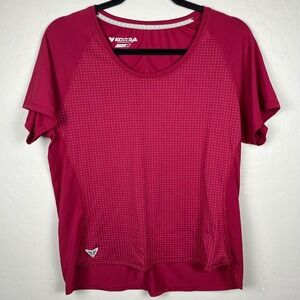 Korsa by Roadrunner Sports Womens Burgundy Dot‎ Athletic T-Shirt Top Size L